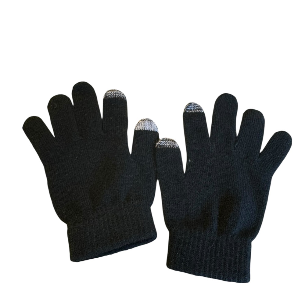 Unisex black touchscreen gloves. GUC